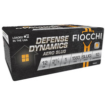 Fiocchi 12SLUG Defense Dynamics Aero 12Gauge 2.75" 1oz RifledSlug Shot 10 Per Box/25 Case