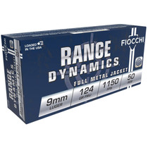 Fiocchi 9APB Range Dynamics 9mmLuger 124gr Full Metal Jacket 50 Per Box/20 Case