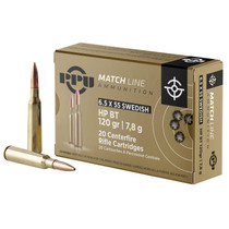 PPU PPM6 Match 6.5x55Swedish 120gr Hollow Point Boat Tail 20 Per Box/10 Case