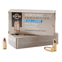 PPU PPS9MM Subsonic 9mmLuger Subsonic 158gr Full Metal Jacket 50 Per Box/20 Case