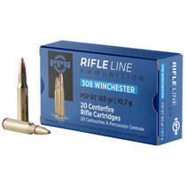 PPU PP3082 Standard Rifle 308Win 165gr Pointed Soft Point Boat Tail 20 Per Box/10 Case