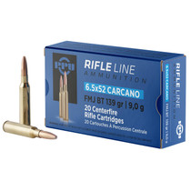 PPU PP6CF Metric Rifle 6.5x52mmCarcano 139gr Full Metal Jacket Boat Tail 20 Per Box/10 Case