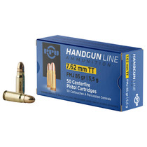 PPU PPH7TF Handgun 7.62x25mmTokarev 85gr Full Metal Jacket 50 Per Box/10 Case