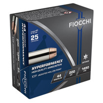 Fiocchi 44XTPB25 Hyperformance 44RemMag 200gr Hornady XTP Hollow Point 25 Per Box/20 Case