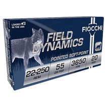 Fiocchi 22250B Field Dynamics 22-250Rem 55gr Pointed Soft Point 20 Per Box/10 Case