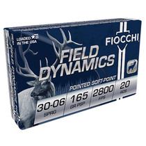 Fiocchi 3006C Field Dynamics 30-06Springfield 165gr Pointed Soft Point 20 Per Box/10 Case