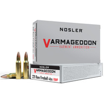 Nosler 65120 Varmageddon 221RemFireball 40gr Flat Base Hollow Point 20 Per Box/20 Case