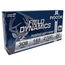 Fiocchi 308D Field Dynamics 308Win 165gr Pointed Soft Point 20 Per Box/10 Case