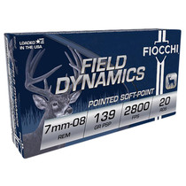 Fiocchi 7MM08B Field Dynamics 7mm-08Rem 139gr Pointed Soft Point 20 Per Box/10 Case