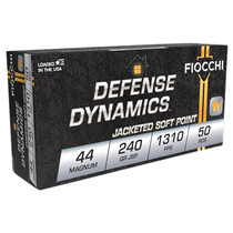 Fiocchi 44A500 Defense Dynamics 44RemMag 240gr Jacketed Soft Point 50 Per Box/10 Case