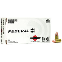 Federal RTP9115 Range & Target 9mmLuger 115gr Full Metal Jacket 50 Per Box/20 Case