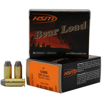 HSM 10MM9N20 Bear Load 10mm Auto 200 gr Lead Round Nose Flat Point 20 Per Box/ 20 Case