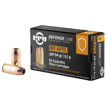 PPU PPD380A Defense 380ACP 94gr Jacketed Hollow Point 50 Per Box/20 Case