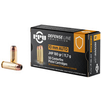 PPU PPD10 Defense 10mmAuto 180gr Jacketed Hollow Point 50 Per Box/10 Case