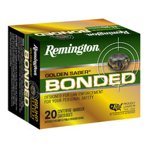 Remington Ammunition 29341 Golden Saber Bonded 9mmLuger+P 124gr Bonded Brass Jacketed Hollow Point 20 Per Box/25 Case