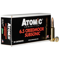 Atomic Ammunition 00476 Rifle Subsonic 6.5Creedmoor 130gr Sierra MatchKing BTHP 20 Per Box/10 Case