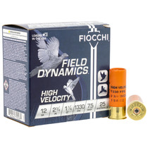 Fiocchi 12HV75 Field Dynamics High Velocity 12Gauge 2.75" 1 1/4oz 7.5Shot 25 Per Box/10 Case