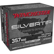 Winchester Ammo W357ST Silvertip 357Mag 145gr Silvertip Jacket Hollow Point 20 Per Box/10 Case