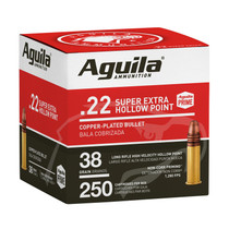 Aguila 1B221103 Super Extra High Velocity 22LR 38gr Copper Plated Hollow Point 250 Per Box/8 Case