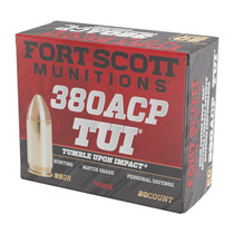 Fort Scott Munitions 380095SCV Tumble Upon Impact (TUI) 380ACP 95gr Solid Copper Spun 20 Per Box/25 Case