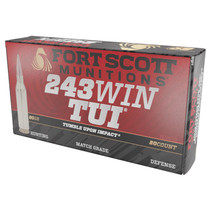 Fort Scott Munitions 243080SCV Tumble Upon Impact (TUI) Rifle 243Win 80gr Solid Copper Spun 20 Per Box/10 Case