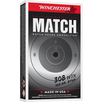 Winchester Ammo S308M2 Match Elite Marksman 308Win 169gr Sierra MatchKing BTHP 20 Per Box/10 Case