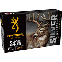 Browning Ammo B192602431 Silver 243Win 100gr Plated Soft Point 20 Per Box/10 Case