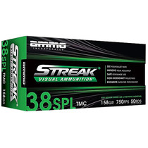 Ammo Inc 38158TMCSTRKGRN50 Streak Visual (GREEN) 38Special 158gr Total Metal Case 50 Per Box/20 Case