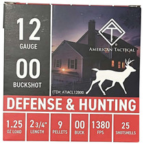 ATI ATIACL12B00 12Gauge 2.75" 1 1/4oz 00Buck Shot 25 Per Box/10 Case