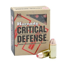 Hornady 90923 Critical Defense 45Auto+P 185gr Flex Tip eXpanding 20 Per Box/10 Case