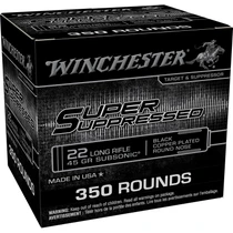 Winchester Ammo SUP22LRB2 Super Suppressed 22LR 45gr 350 Per Box/4 Case