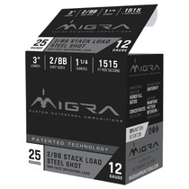 Migra Ammunitions M12SS2BB Staxd 12Gauge 3" 1 1/4oz 2/BBShot 25 Per Box/10 Case