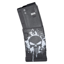 Mission First Tactical EXDPM556PSSWH Extreme Duty 30rd 223 Rem/5.56x45mm Fits AR-15/M4 Black w/White Punisher Skull Splatter Polymer