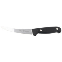 Templar Knife K6BBK362 Boning 6" Fixed Plain Damasteel Blade, 5" Black G10 Handle