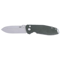 CRKT 2495GR SQUID XM 2.95" Folding Plain Stonewashed D2 Steel Blade, Green Micarta Handle