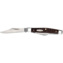Case 00106 Stockman Medium 2.42"/1.58"/1.57" Folding Clip/Sheepsfoot/Pen Plain As-Ground Tru-Sharp SS Blade, Brown Jigged Synthetic Handle