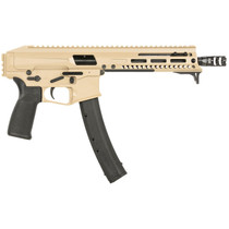 Patriot Ordnance Factory 01926 Phoenix 9mm Luger 35+1 8", Flat Dark Earth Rec/M-LOK Handgaurd, Black MFT Grip, Picatinny Stock Adapter, Muzzle Brake, Includes Hand Stop