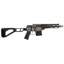 Q LLC MINIFIX300BLK8PST Mini Fix 300 Blackout 30+1 8" Black Anodized Tapered Threaded Barrel, Q-Sert Free-Float Handguards, Picatinny Rail Receiver, Black SBA3 Brace, Black Polymer Grips