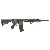 LWRC ICDIR3ODG16 DI 300 Blackout 30+1 16.10" Black Nitride Threaded Barrel, OD Green Receiver w/Picatinny, M-LOK Handguard, LWRC Adj Compact Black Polymer Stock, Black Magpul+ Grip, Ambidextrous