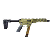 FREEDOM ORDNANCE FX9P8SBM-ODG FX9 9mm Luger 32+1 8" Black Nitride Barrel, M-LOK Handguard, OD Green Aluminum Receiver w/Picatinny Rail, OD Green Polymer SB Mini Brace, Black AR15 Grip