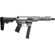 CMMG 99A520FTNG Banshee FE MkGs 9mm Luger 33+1 8" Black Nitride Threaded Barrel, M-LOK Handguard, Tungsten Cerakote Aluminum Receiver w/Picatinny Rail, Black Polymer CMMG RipBrace, CMMG Zeroed Grip