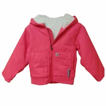 Carhartt Girls' Zip Front Flannel Quilt Lined Hooded Active Jackets