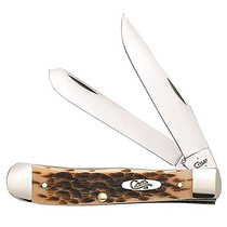 Case 06540 Amber Bone Peach Seed Jig Trapper w/Clip 3.24" Tru-Sharpe Blade