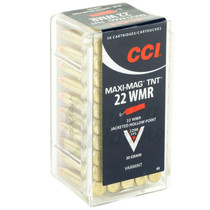 CCI 0063 MaxiMag TNT 22 Winchester Magnum Rimfire WMR 30 GR Jacketed Hollow Point 50 Box