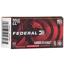 Federal AE22SUP1 American Eagle Suppressor 22 LR 45 GR CopperPlated Solid Point 50 Box