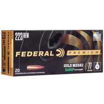 Federal GM223M3 Gold Medal 223 Rem5.56NATO 77 GR Sierra MatchKing BoatTail Hollow Point BTHP 20 Box