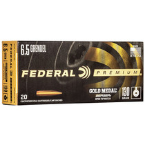 Federal GM65CRDBH130 Premium Gold Medal 6.5 Creedmoor 130 GR Berger Hybrid Open Tip Match OTM 20 Box