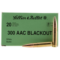 Sellier Bellot 300BLKSUBA Rifle 300 AAC BlackoutWhisper 7.62x35mm 200 GR Full Metal Jacket Subsonic 20 Box