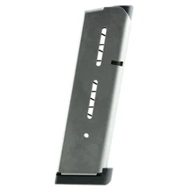 Wilson Combat 47D 1911 45 Automatic Colt Pistol (ACP) 8 rd Stainless Steel Finish Standard Base Pad Magazine
