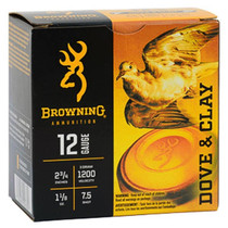Browning 12Ga 2.75" 1-1/8 Oz. 1200 Fps #7.5 Dove And Clay Shotshell Ammunition 25 Round Box - B193811227